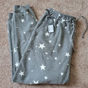 Savvi Shine Joggers in Grey Star Pattern